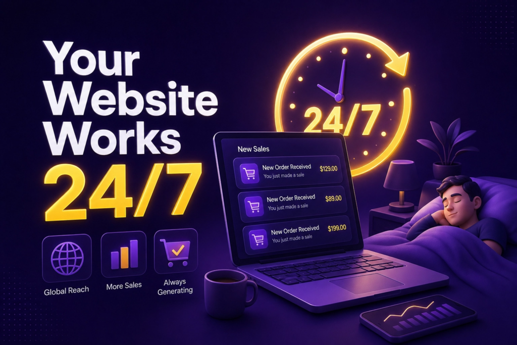 small business website available 24 hours a day 7 days a week