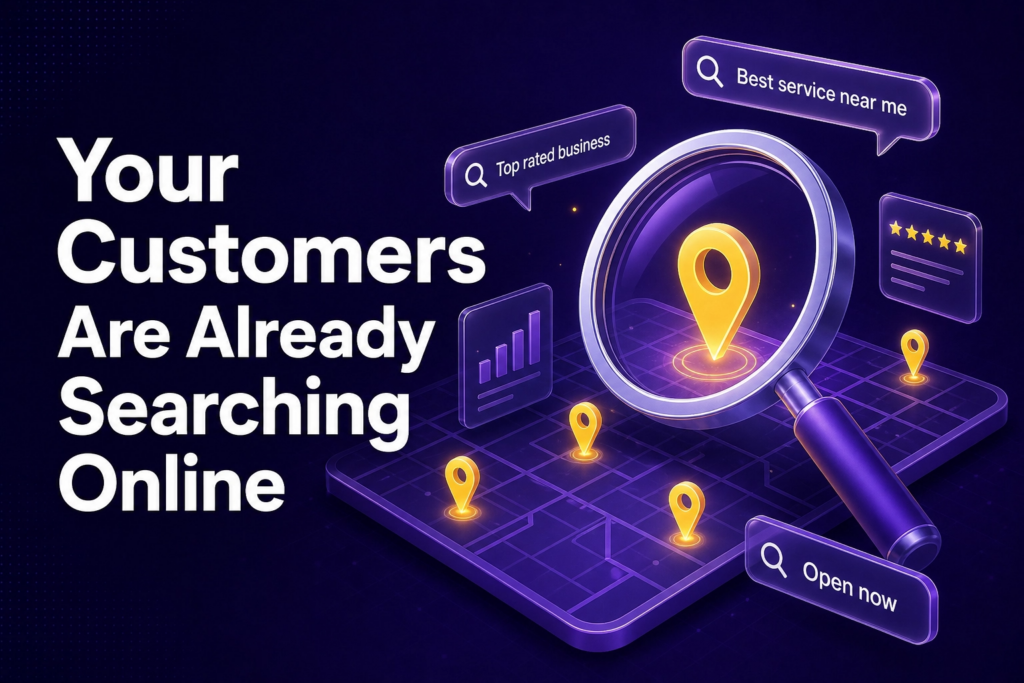 customer searching for small business website on smartphone