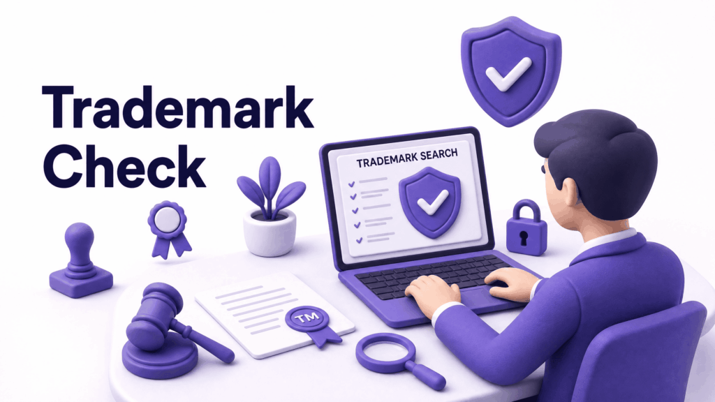 Business owner doing trademark search before registering domain name to avoid legal issues later