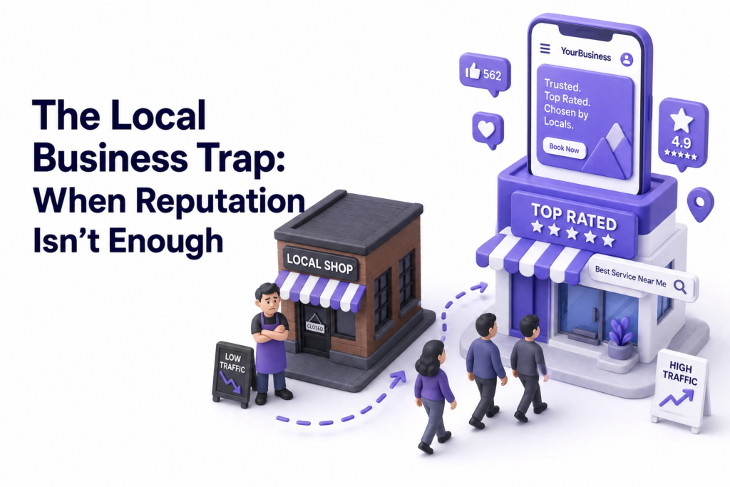 Loyal local business with good reputation losing new customers to competitor with stronger online presence