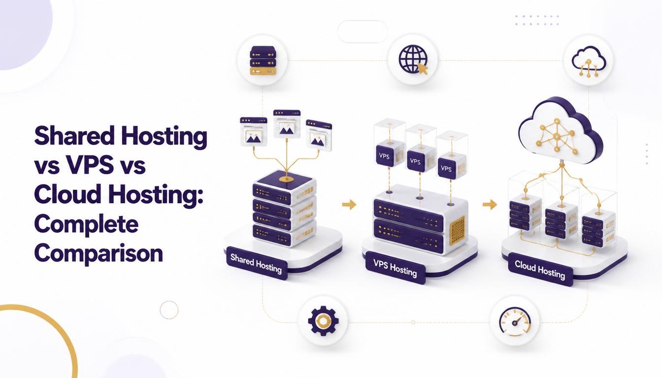 Shared Hosting vs VPS vs Cloud Hosting: Complete Comparison