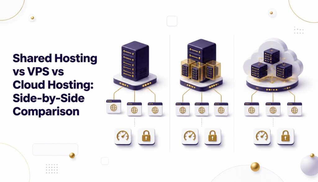 shared hosting vs VPS vs cloud hosting