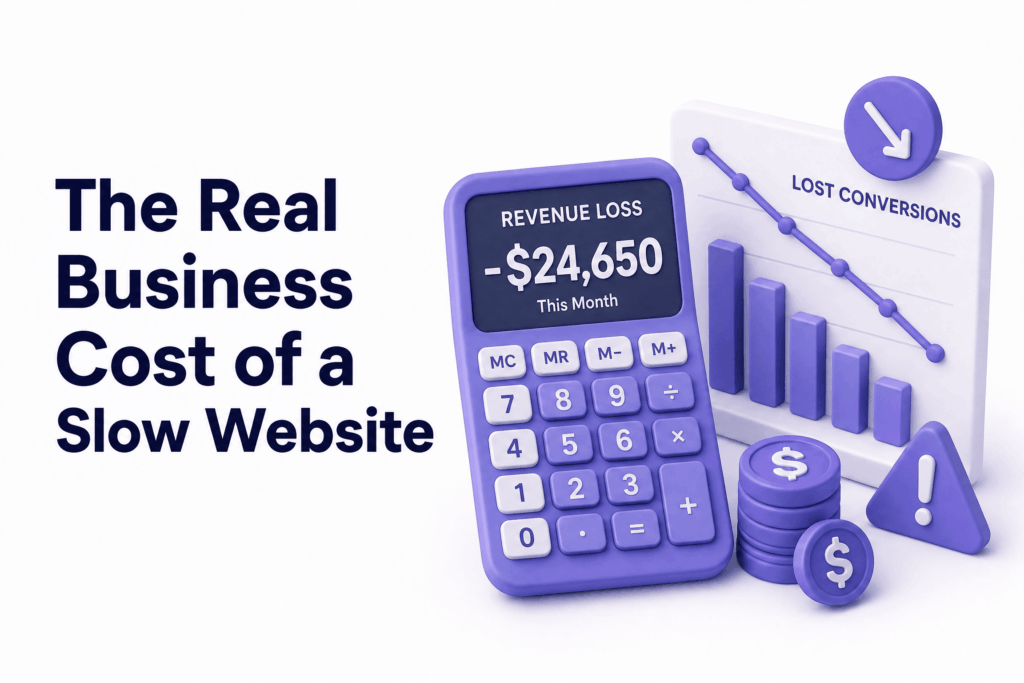 Calculator showing monthly revenue lost from slow website bounce rate and poor conversion rate