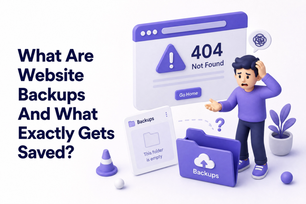 Small business website going offline due to server failure with no backup available to restore - website backups