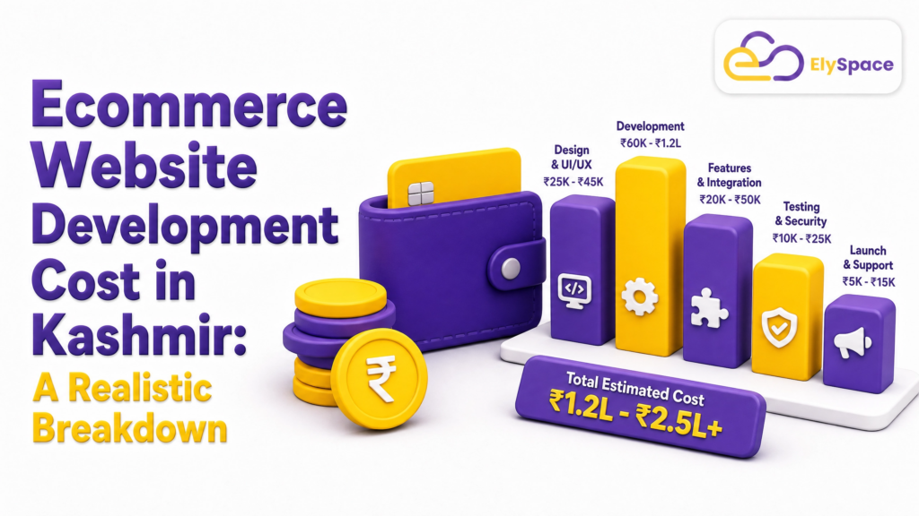 Cost breakdown chart for ecommerce website development in Kashmir by store type