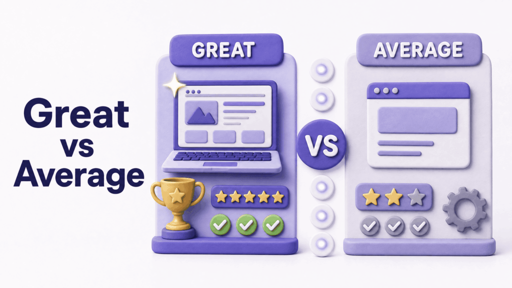 Checklist showing six qualities that separate the best web design companies in the USA from average ones - web design company in the USA