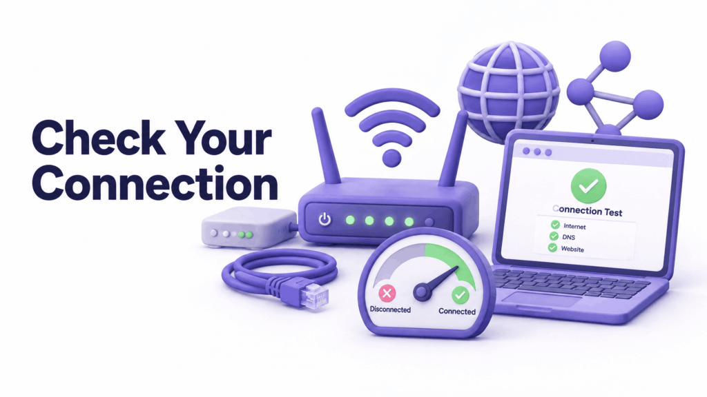 Person checking router and internet connection as first step to fix this site can't be reached error - this site can't be reached