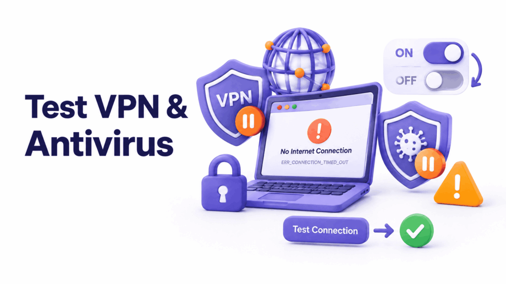 Person disabling VPN to test if it is causing this site can't be reached connection error