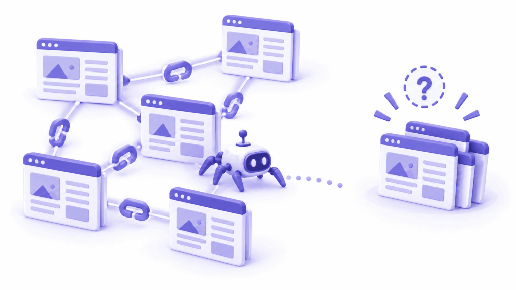 New website with no internal or external links showing why Google is not indexing its pages