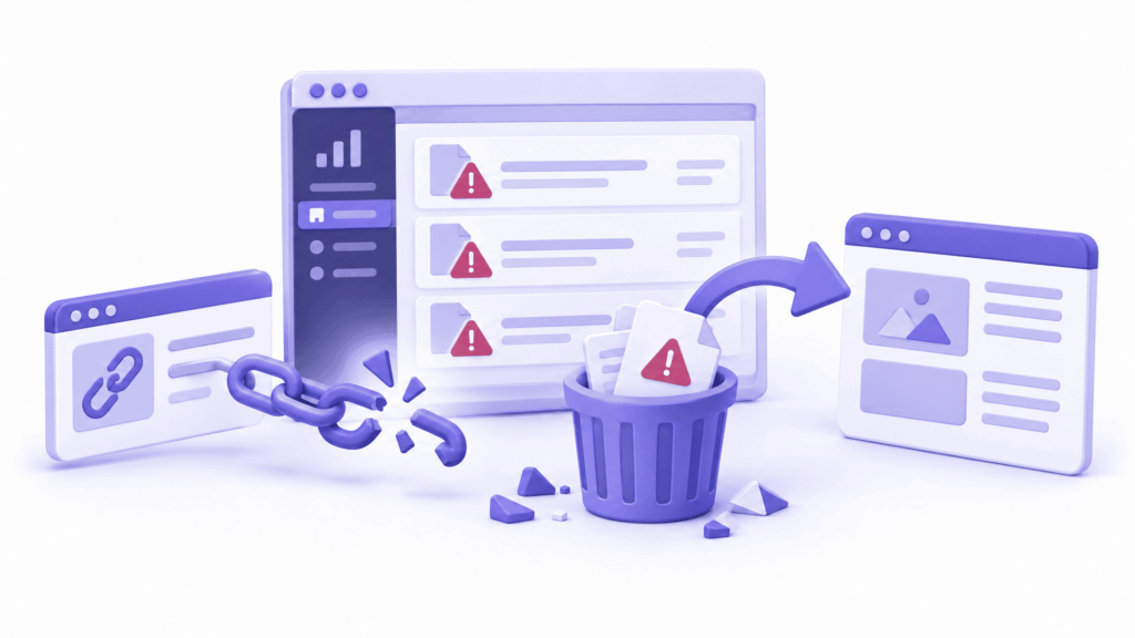 Search Console Pages report listing not found errors on old URLs
