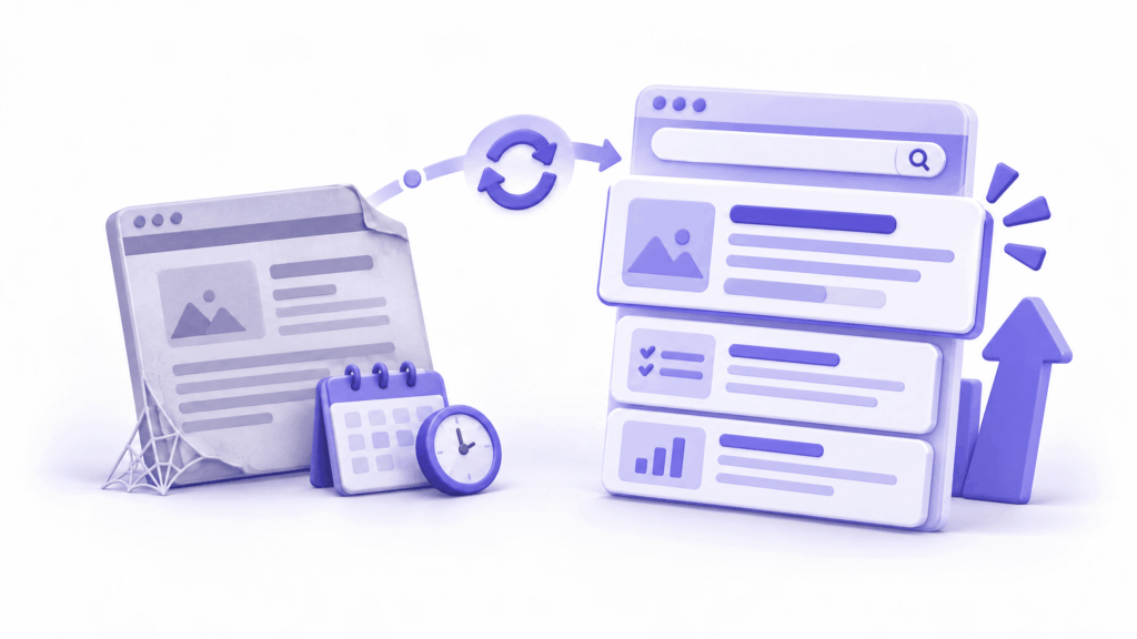 Older page written for outdated search intent compared to fresh content matching current user needs