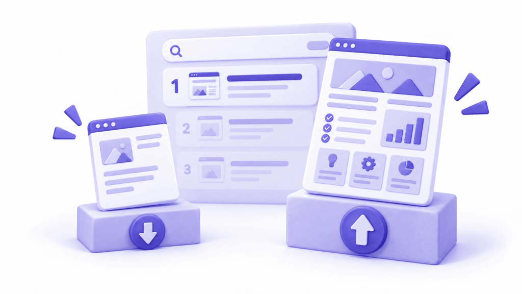 Shallow blog post with generic information compared to detailed competitor content that ranks well