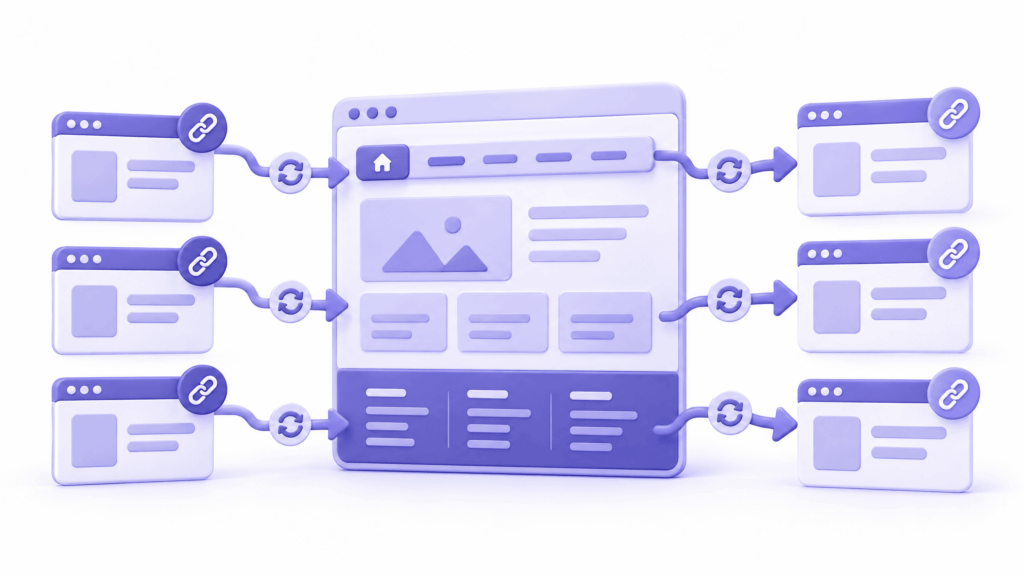 Website menu and footer links being updated to point at new URLs