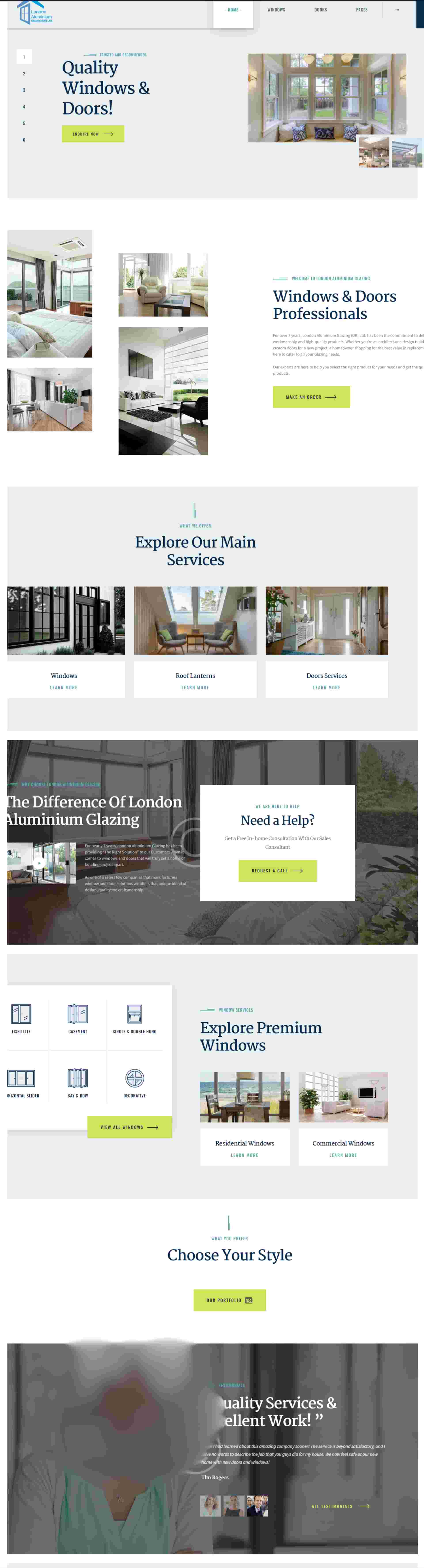 London Almununium door window website portfolio 