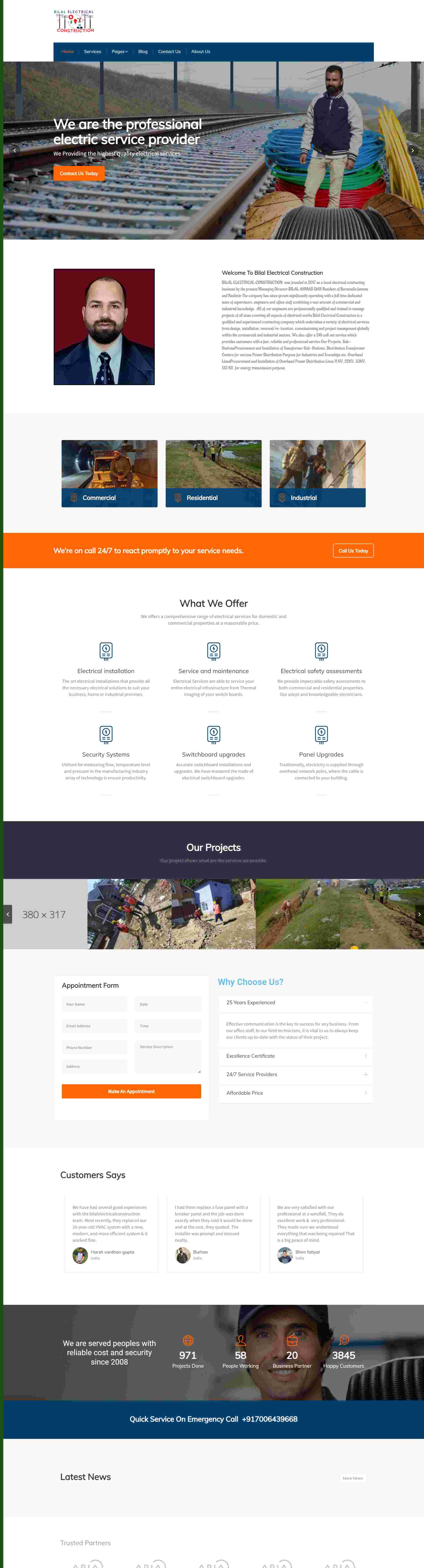 Bilal Construction Portfolio website By ElySpace 