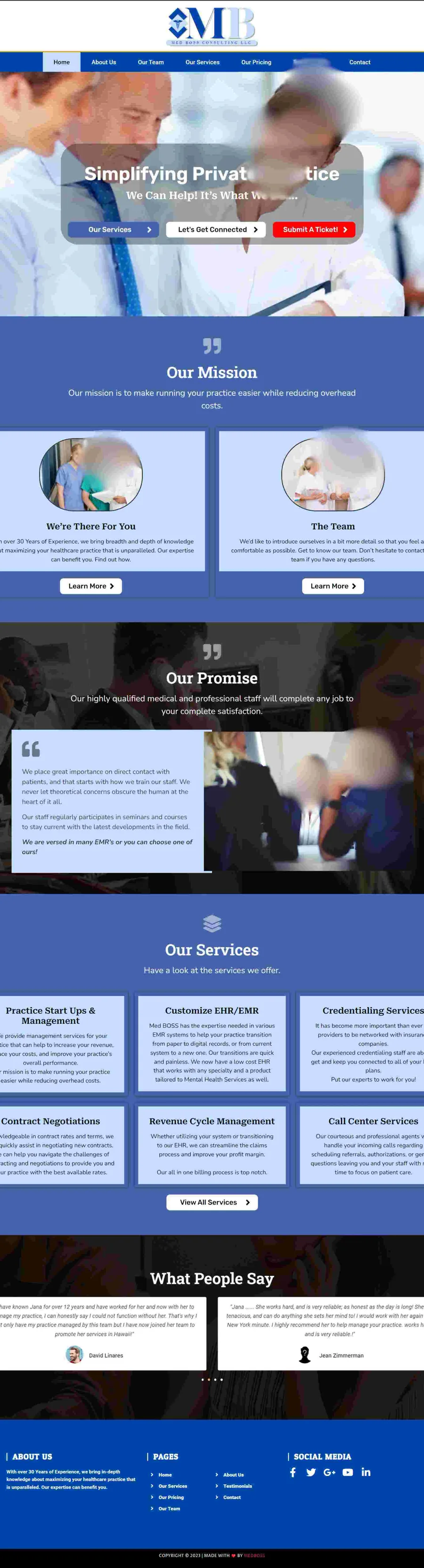 Clinic ready website with appointment booking and doctor profiles