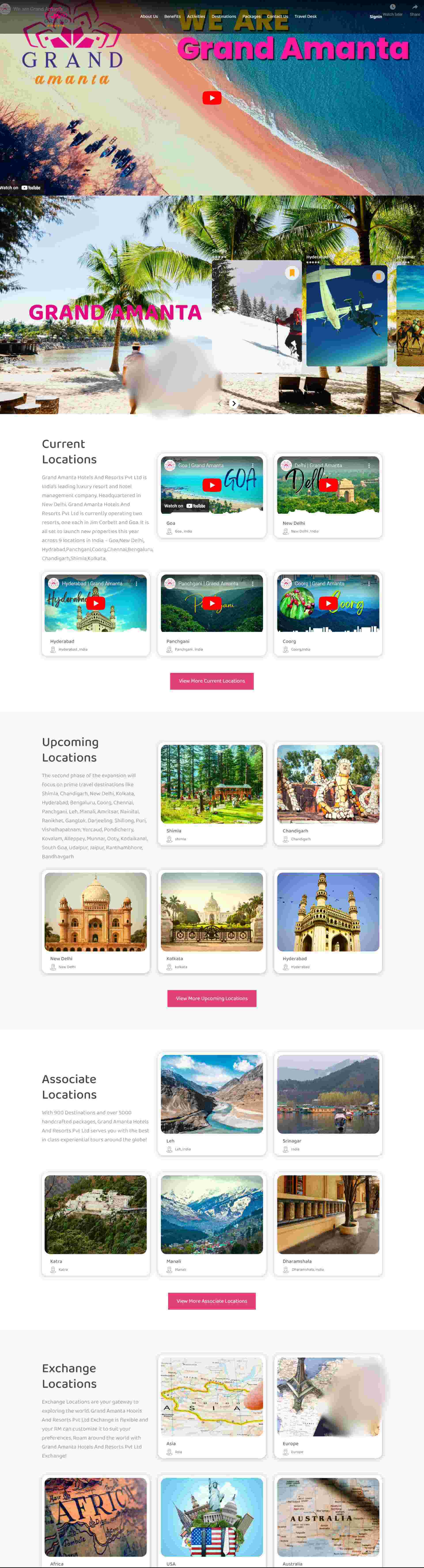 Grand amanta tour and travel website designed & developed by ElySpace