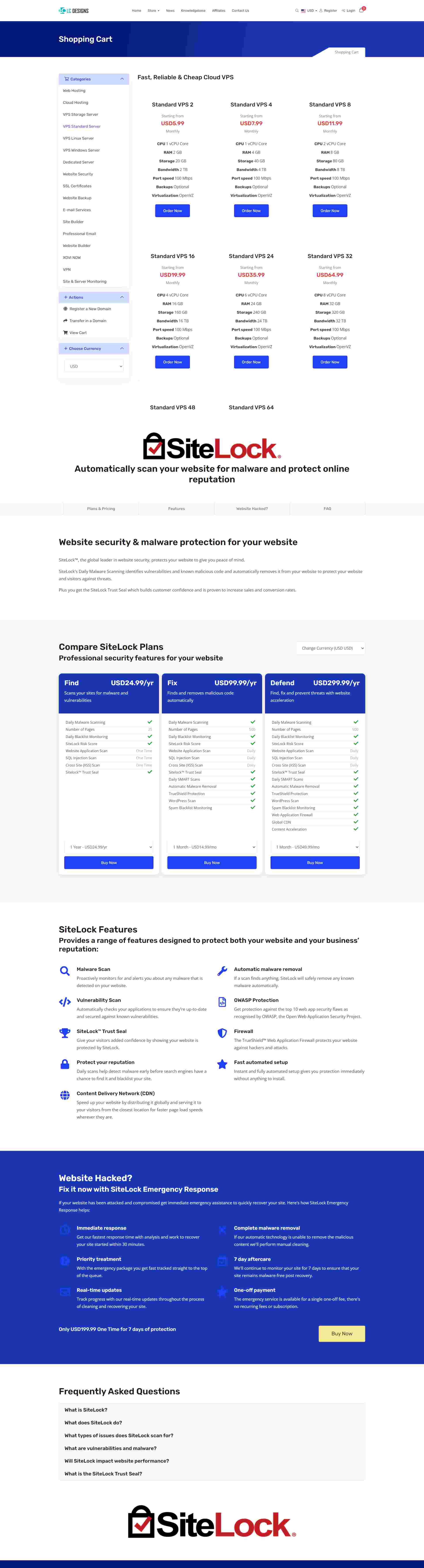 Preview of LC Designs' custom WHMCS website featuring an elegant interface with advanced hosting management tools, client dashboard, and secure billing system 